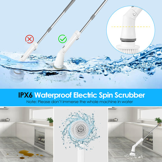 Cordless Electric Spin Scrubber – 6 Brush Heads | Deep Cleaning Power Tool