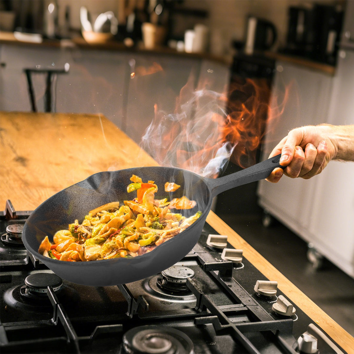 3-Piece Pre-Seasoned Cast Iron Skillet Set – Oven Safe Cookware