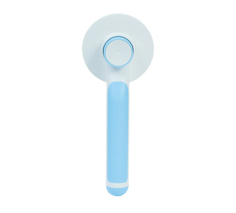 Round Handle Pet Grooming Comb – Self Cleaning Dog & Cat Hair Remover Brush | Gentle Deshedding Tool
