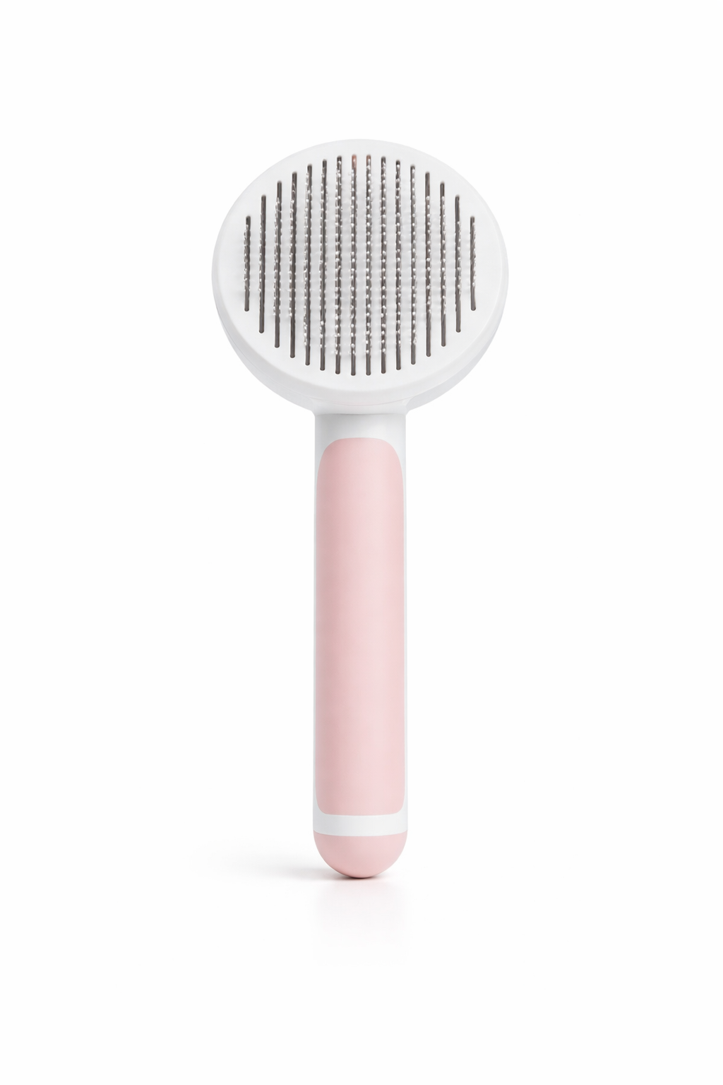 Round Handle Pet Grooming Comb – Self Cleaning Dog & Cat Hair Remover Brush | Gentle Deshedding Tool
