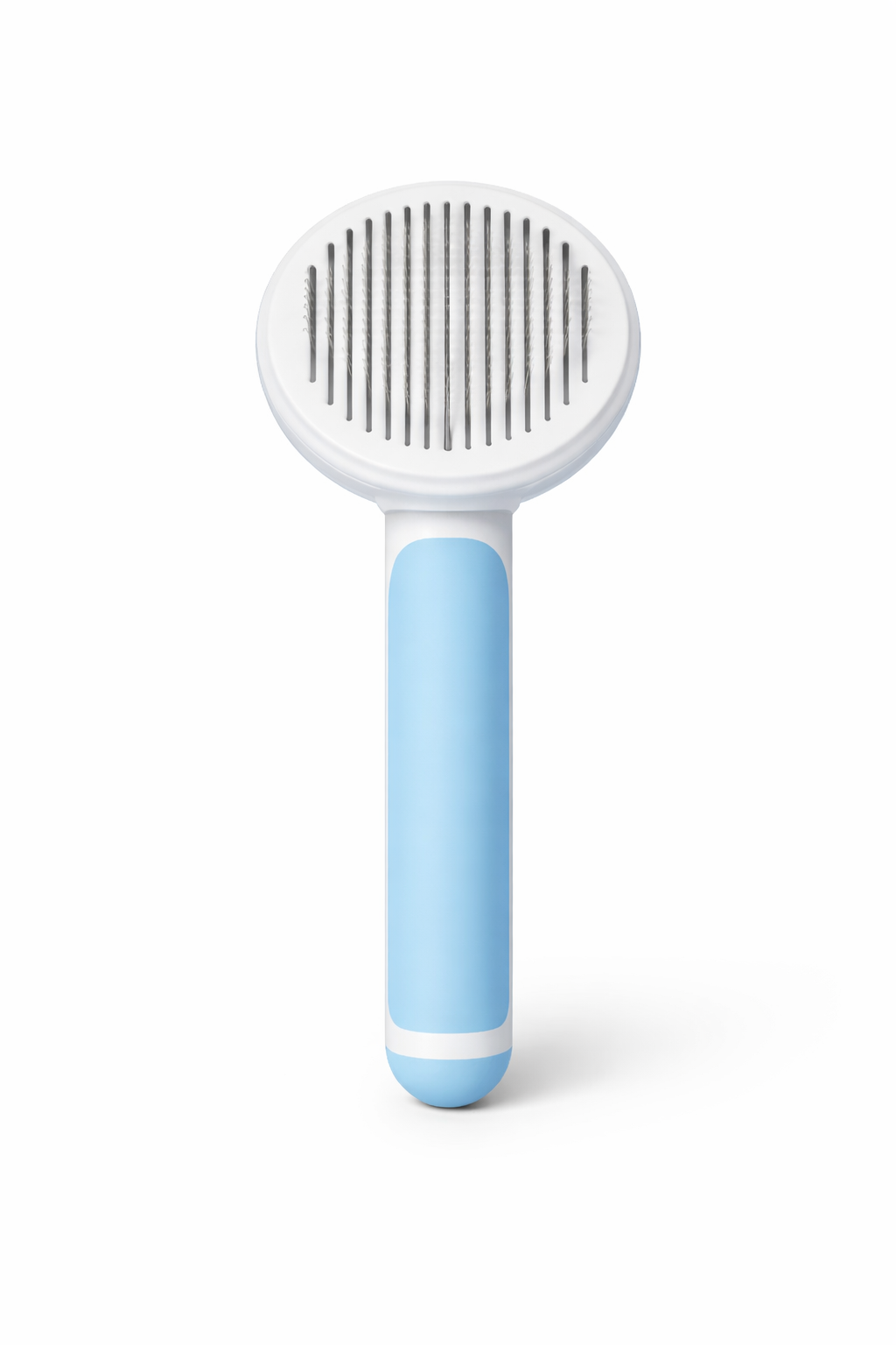 Round Handle Pet Grooming Comb – Self Cleaning Dog & Cat Hair Remover Brush | Gentle Deshedding Tool