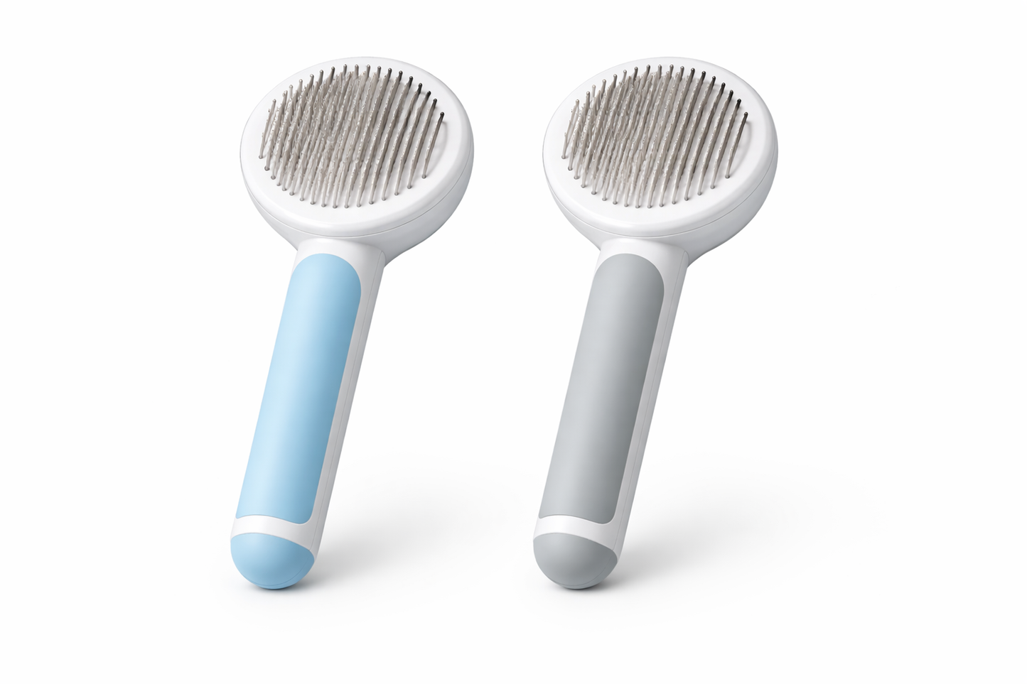 Round Handle Pet Grooming Comb – Self Cleaning Dog & Cat Hair Remover Brush | Gentle Deshedding Tool