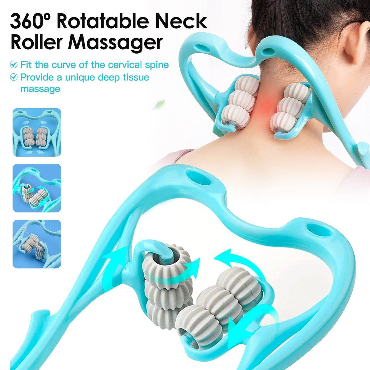 Multifunctional Manual Six-wheel Neck Massager Massage Relieve Roller Massage Tool